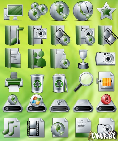 green icons