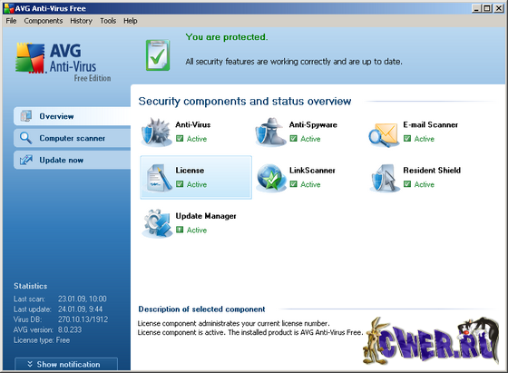 AVG Anti-virus Free Edition 8.0.233 Build 1424