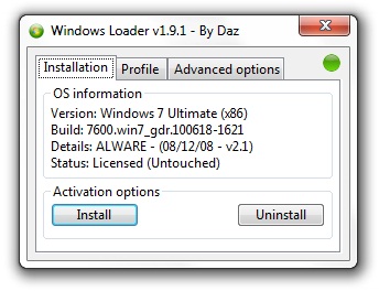 about Windows Loader 1.9.1 by Daz 