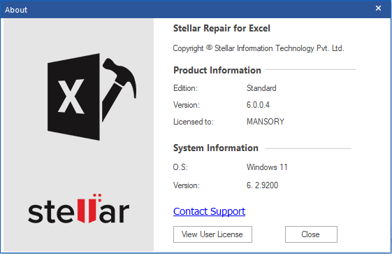 Stellar Repair for Excel 6.0.0.4