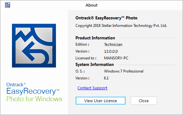 Ontrack EasyRecovery Photo for Windows Professional / Technician 13.0.0.0