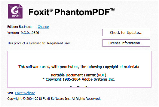 Foxit PhantomPDF Business 9.3.0.10826