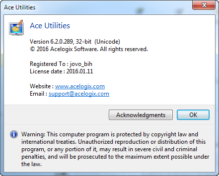 Ace Utilities 6.2.0.289 Beta