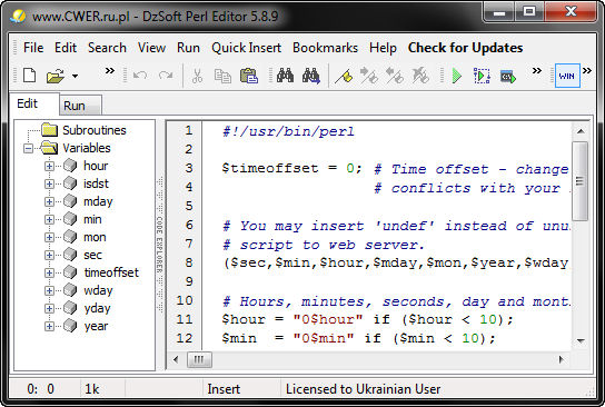 DzSoft Perl Editor